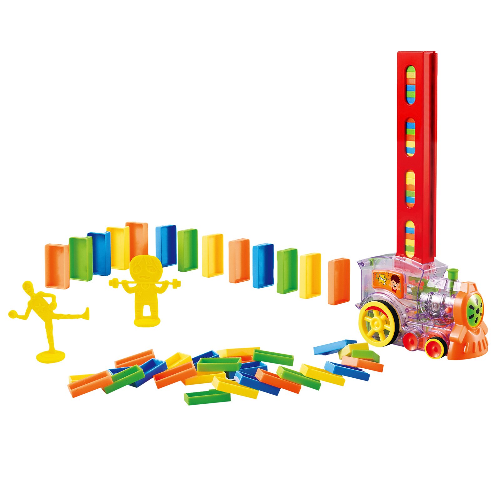 Elektrische Domino Zug Spielzeug Mit Lichter Geräusche Dominos-karte Auto Modell Fahrzeug Pädagogisches Hause Spielzeug Blöcke Spiel Für freundlicher Jungen Mädchen