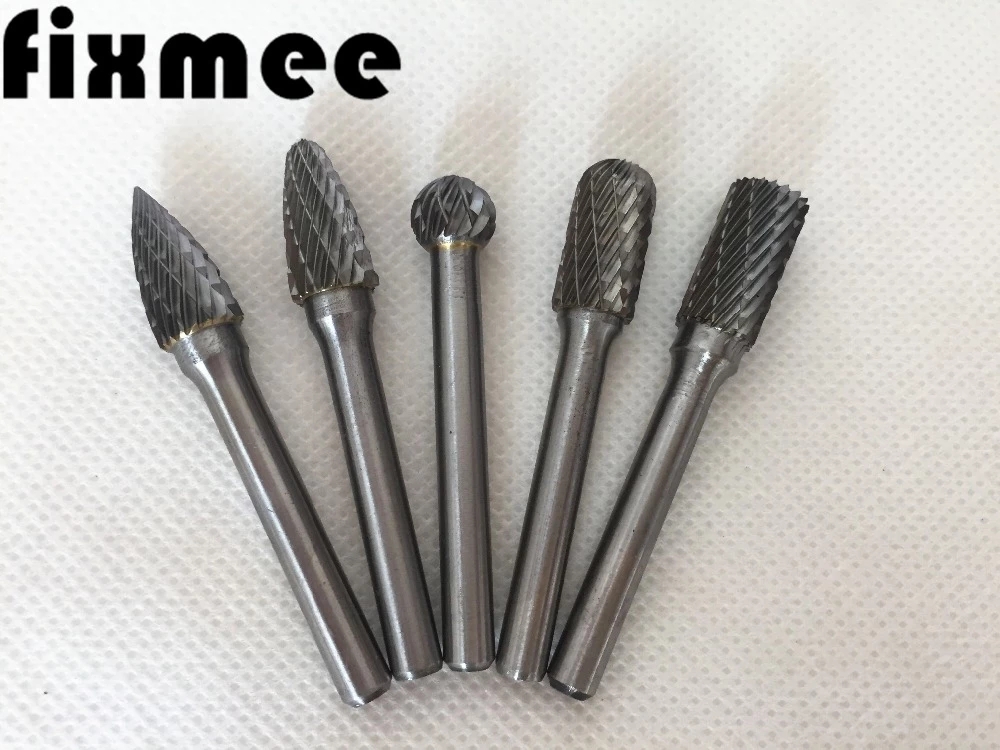 Fixmit – fraises rotatives en carbure de tungstène, tête de tige de 6mm, 10MM, 5 pièces/lot: ACDFG