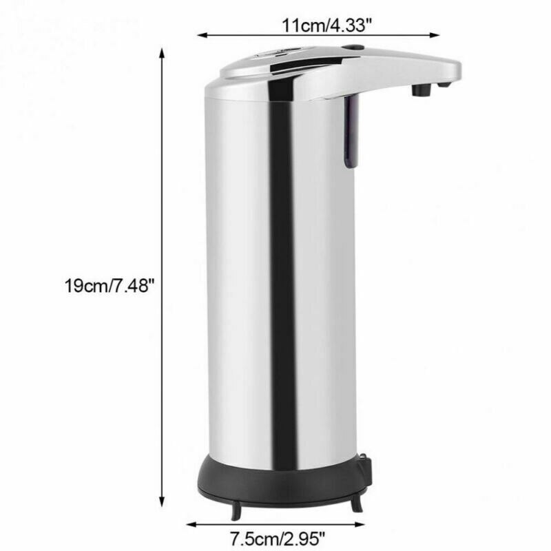 250ml Stainless Steel Automatic Soap Dispenser Handsfree Automatic IR Smart Sensor Touchless Soap Liquid Dispenser