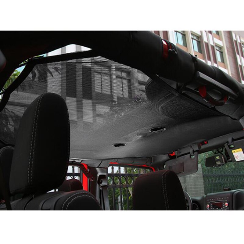 110Cm X 70Cm X 0.5Mm Auto Zonnescherm Volledige Mesh Top Cover Anti Uv Bescherming Voor Jeep voor Wrangler Jk 4 Deur Zwarte Auto Covers