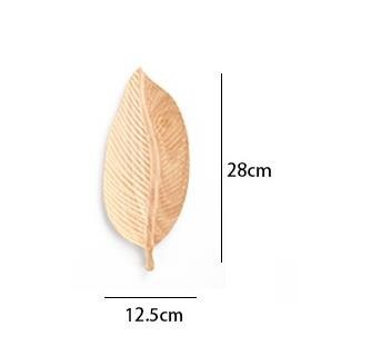 Japanese hand made solid wood tray black walnut whole wood fruit tray log carving leaf shaped wood tea tray: 9