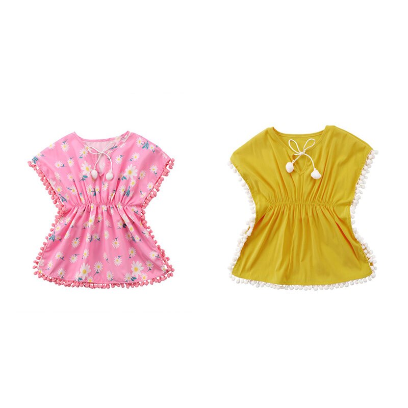 Peuter Baby Meisjes Jurk Swim Cover-Up Bloemen Jurk Meisjes Zwemkleding Een Stuk Strand Zonnejurk Zomer Poncho