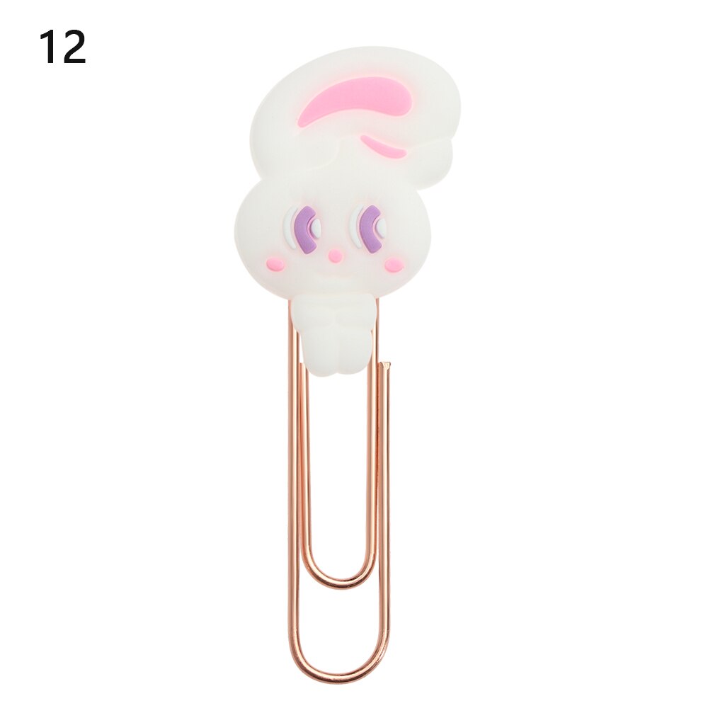 Animals Flower Paper Clips Bookmarks Kids Cute Book Mark Paper Clips Desk Organizer Stationery Office School Supply: 12