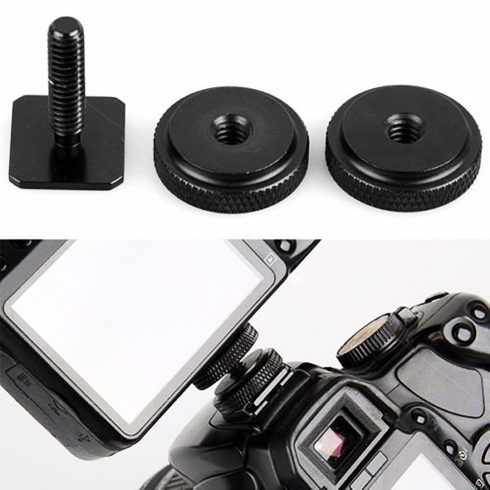 Professionele 1/4 "Dual Nuts Statiefring Schroef Flash Camera Shoe Adapter Statief & Accessoires VCZ49