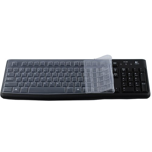 Keyboard Protection for Logitech K120 Keyboard MK120 Desktop Keyboard Protection Film Full Cover Button Cover Keyboard Cover: Transparent
