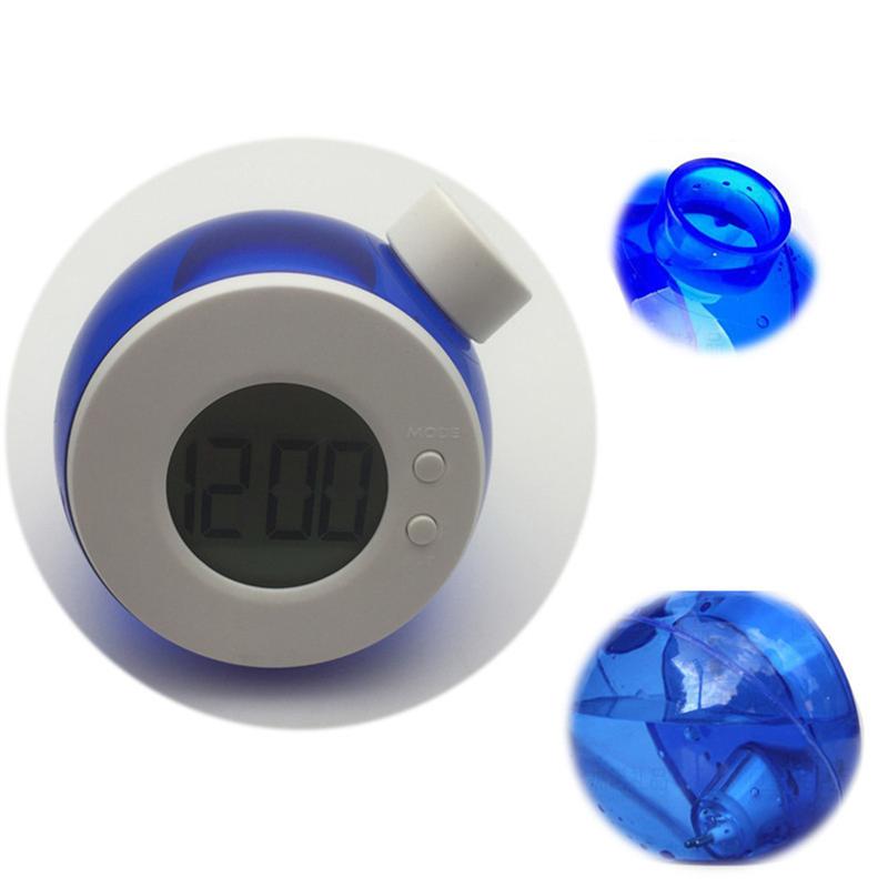 1pc Water Energy Clock LED Display Clock Water Jar Clock Eco-Friendly Clock No Battery Include (Red Black Green Blue)
