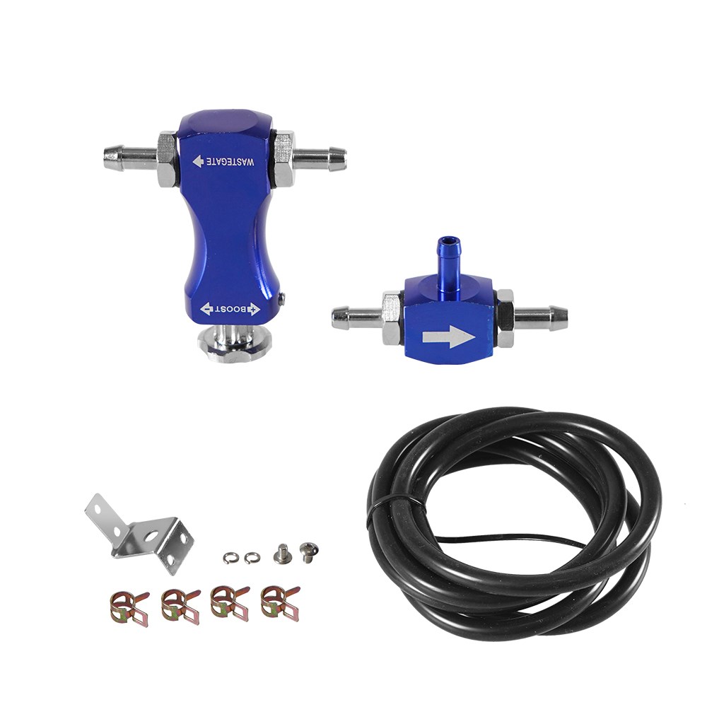 Universal Manual Turbo Boost Controller Bleed Valve Pressurize Regulating Kit Car Modified Turbocharged Regulator Aluminum: Blue