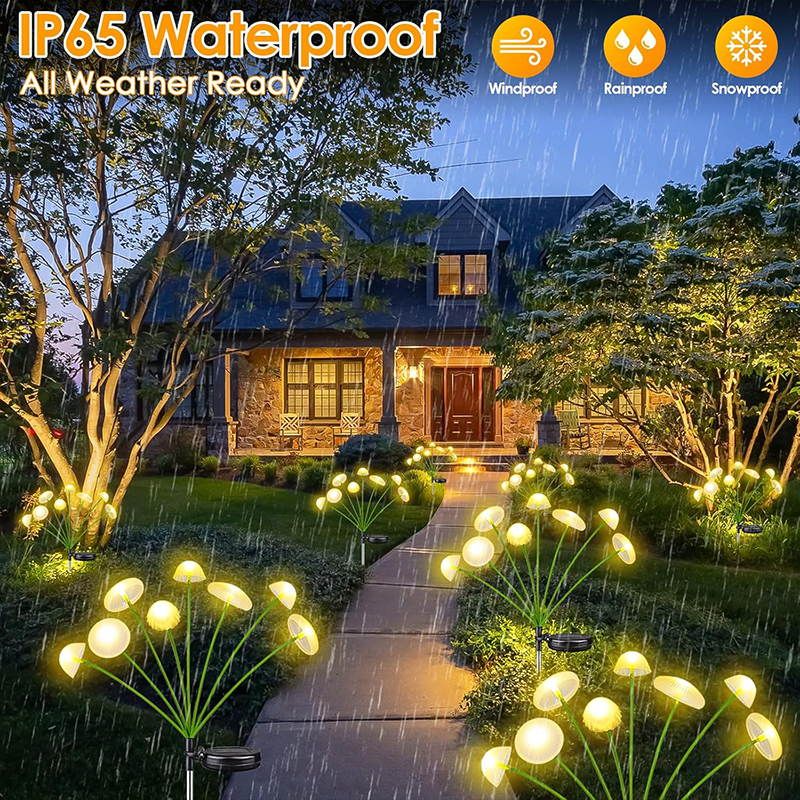 Luzes solares led jardim decorativo cogumelo medusa caminho balançar lâmpada solar para gramado ao ar livre quintal passarela pátio