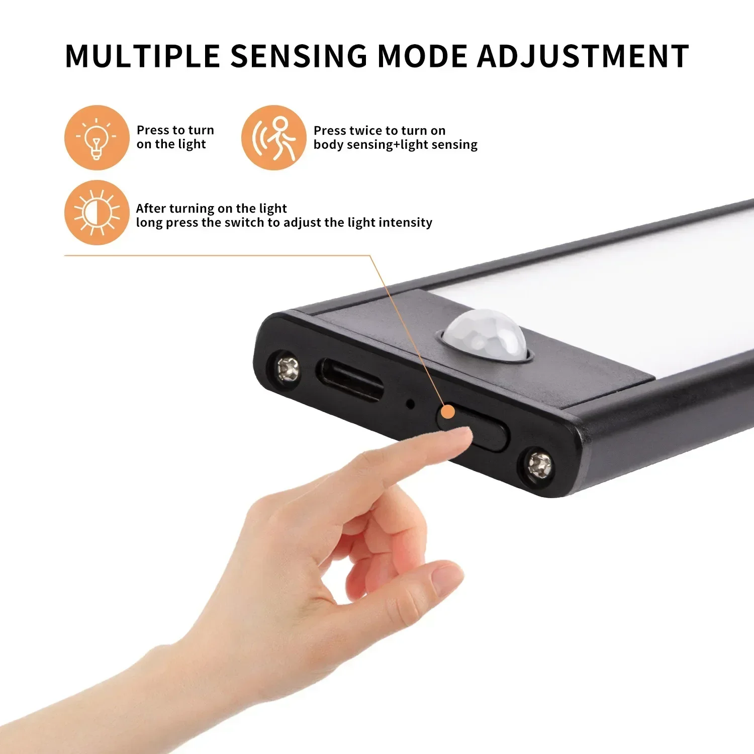 Kaappivalo usb ladattava liiketunnistin led-valo keittiön vaatekaapin kaappivalaistukseen 20cm/30cm/40cm led-yövalo