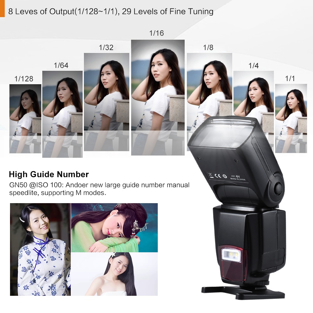 Andoer AD-560 II Camera Flash Speedlite With Adjustable LED Fill Light Universal Flash for Canon Nikon Olympus Pentax Cameras
