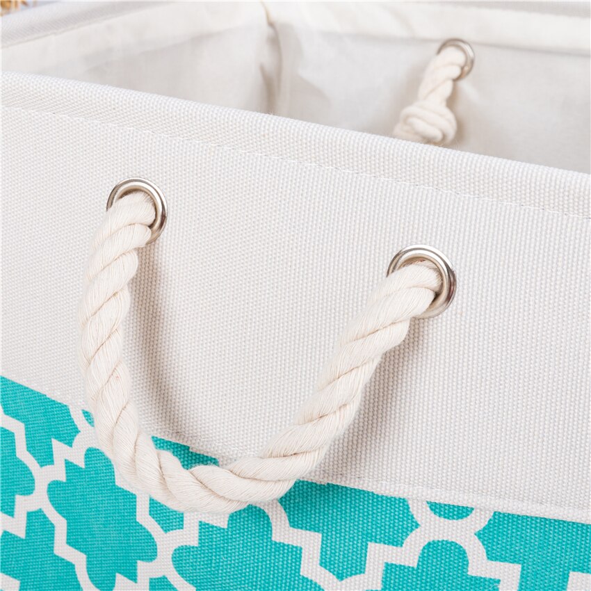 Large Foldable Storage Bin Collapsible Sturdy Fabric Storage Basket Cube Cotton Handles for Organizing Shelf Nursery Toy Closet