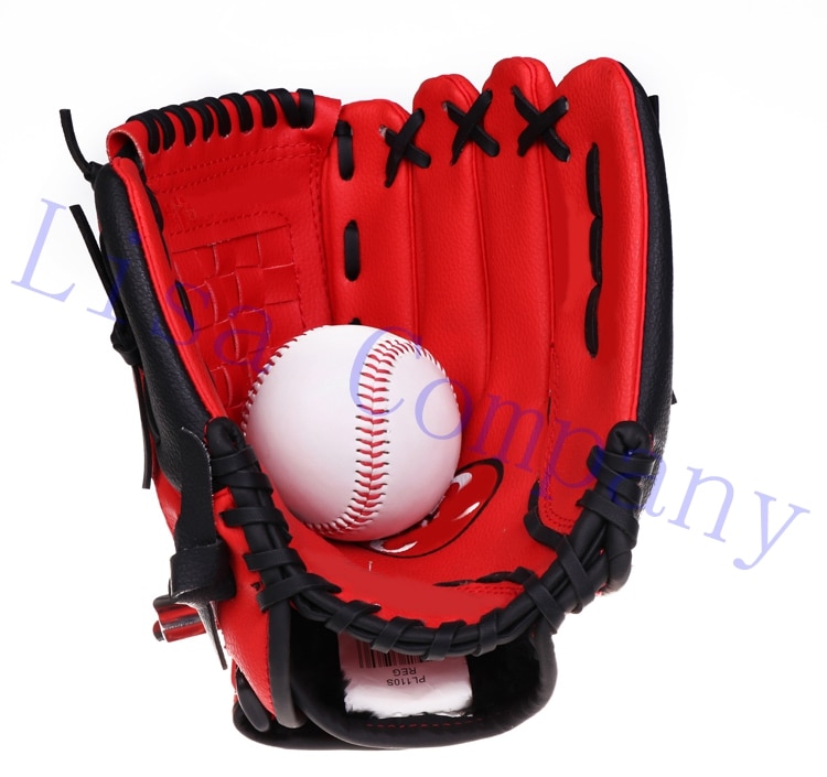 11 tum röd färg vänster hand pvc baseball handske halkfri supermjuk giftfri, slitstark ofarlig