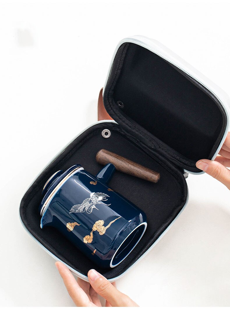 Ceramic express cup one pot three cups anti scald portable bag travel Kung Fu tea set set outdoor teapot