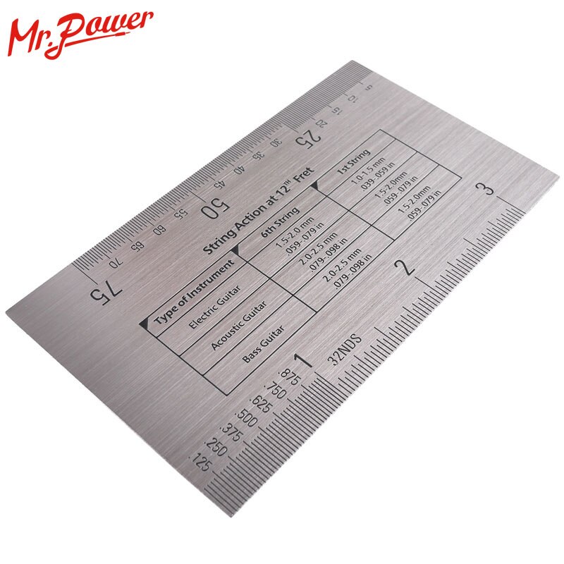 String Action Gauge Ruler Baroque Guitar Bass String Pitch Luthier Tool for String Instruments