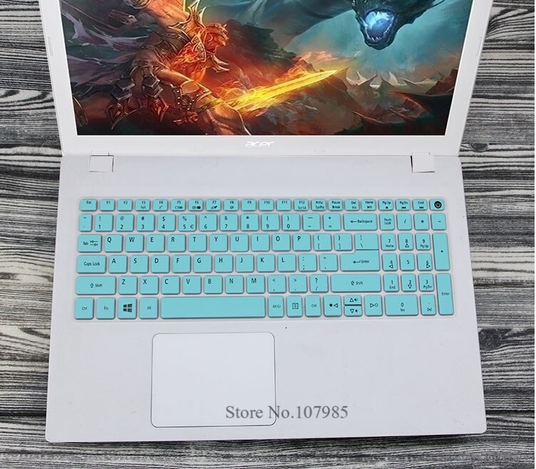 15 pouces clavier couverture de clavier En Silicone Protecteur pour Acer Aspire e15 e 15 E5-573g 532 522 V3-574 F5-572 TMP257 E5-573 E5 573G: Skyblue