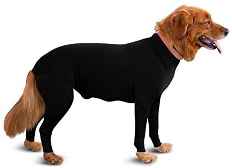 Combinaison anti-chute pour chien, vêtement de Sport, anti-chute, pour récupérer les poils de chien, combinaison pour animaux de compagnie, chemise calmante pour l&#39;anxiété: Black / S