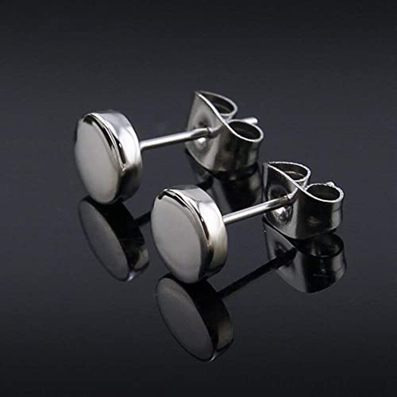 6 Pairs Stainless Steel Black Stud Earrings for Men And Women Huggie Hoop Earrings Set Cartilage Ear Body Piercing