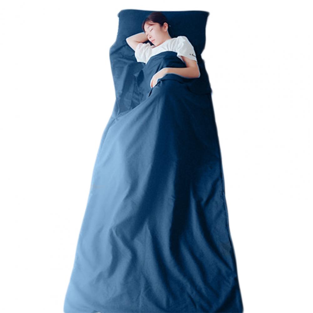 Bärbar ultralätt sovsäck utomhus camping tält säng resesovsäck liner vattentät resa hotell lakan sovsäck: Blå