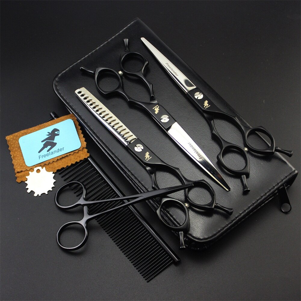 Tijeras profesionales para mascotas de 6,5 pulgadas, de , Japan 440C, para acicalamiento de perros, tijeras rectas y curvadas + peine