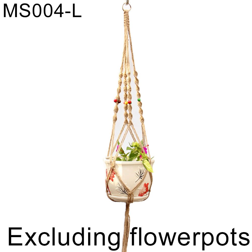 1pc linne rep växter blommor kruka hängande korghållare nät bonsai växthängare hem trädgård balkong dekoration: Ms004l