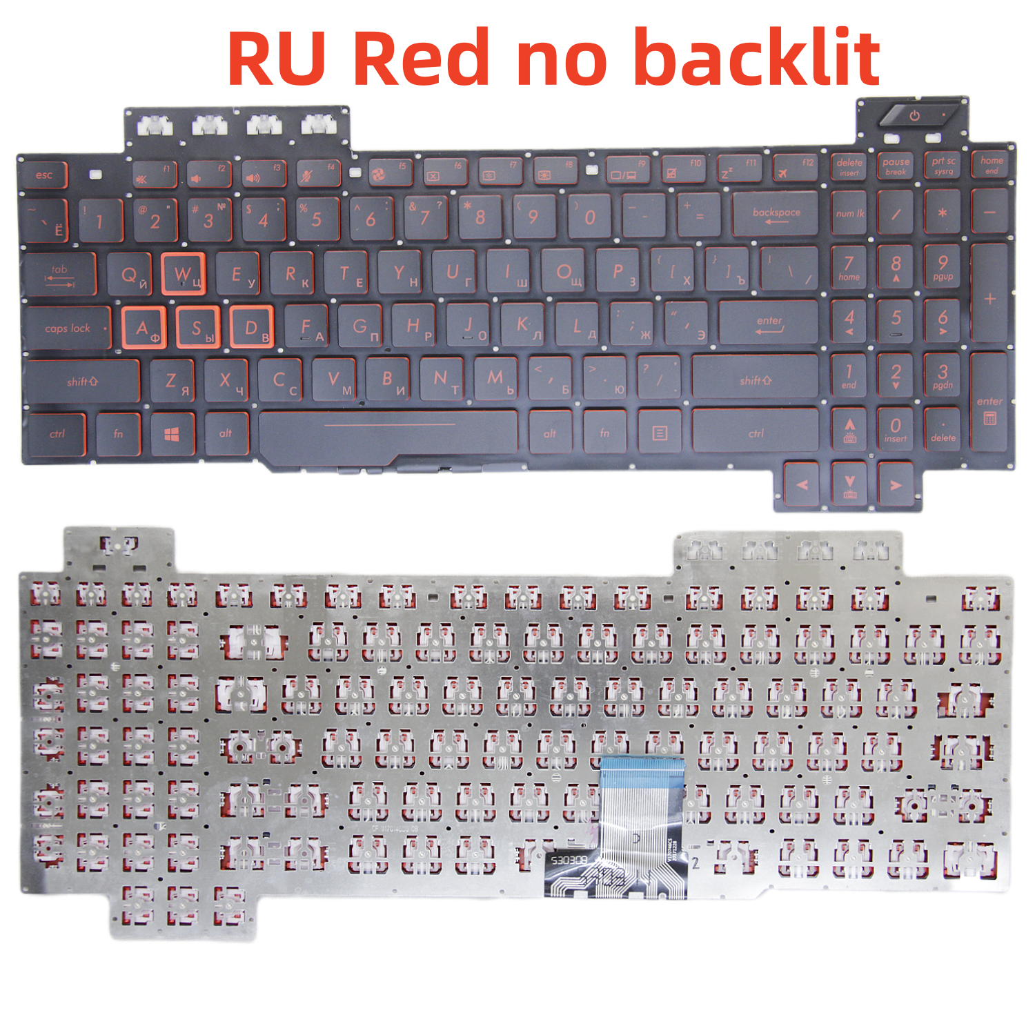 100 % neue uns/SP/RU-Tastatur für Asus Tuf FX80 FX86 FX95 FX505 FX504 FX705 ZX80G FZ80 FX80G GL703G Englische Laptop-Tastatur mit Hintergrundbeleuchtung: Grün