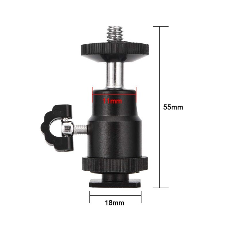 Mini Ball Head [2 Pack] Met Shoe Mount Adapter 360 Graden 1/4 Inch Kleine Bal Koppen Lichtgewicht swivel Micro-Balhoofd Voor D