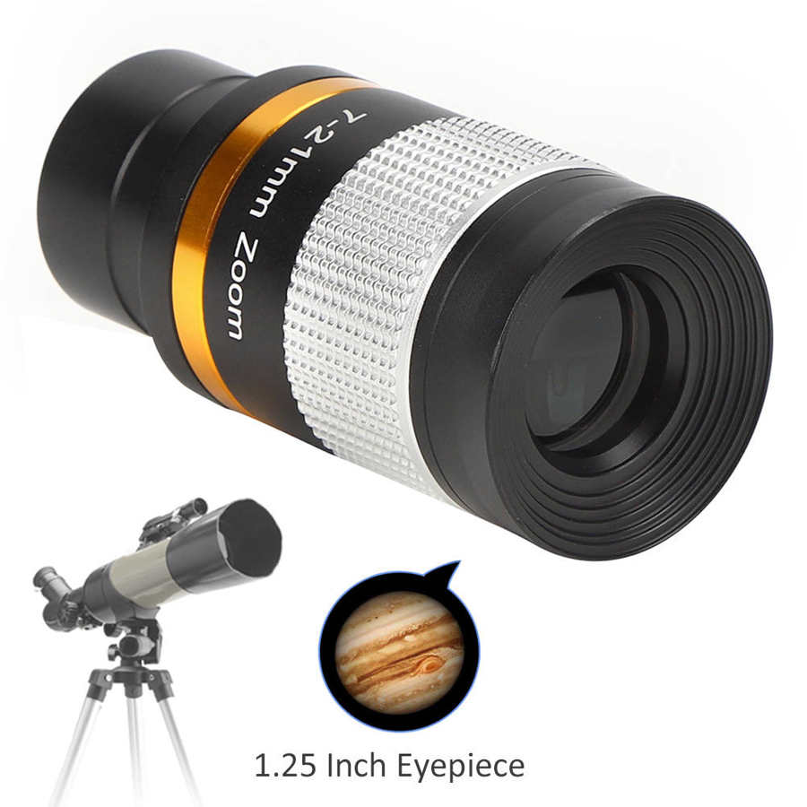 Coating astronomische telescoop 7 21mm continue zoom oculair 1.25 inch /31.7 mm zilveren astronomische telescoop oculair