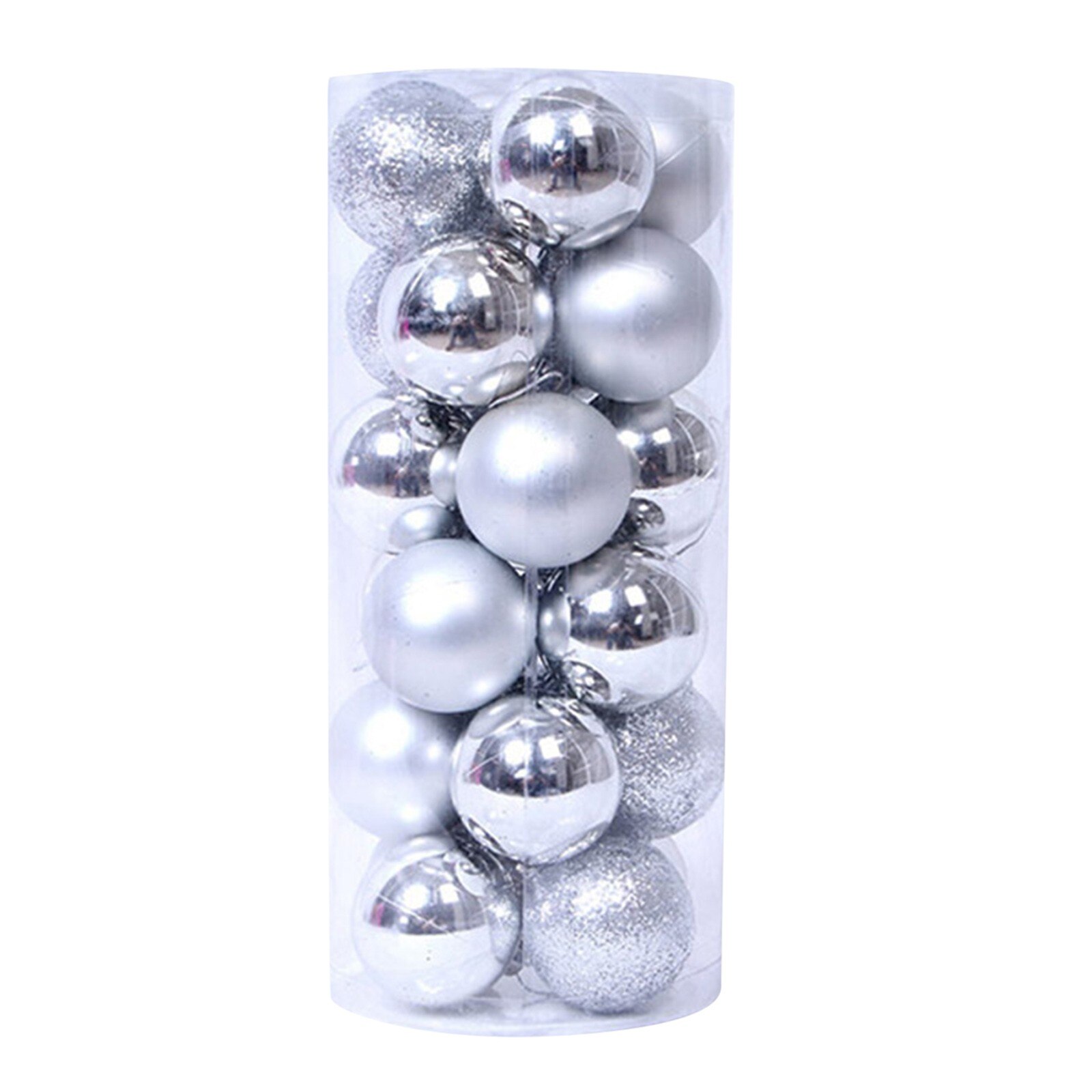 24 Stks/set Kerstballen Kerstboom Decoraties Kerstballen Party Wedding Hanger Thuis Ornament Decor 2022 Jaar Navidad * 58: Silver