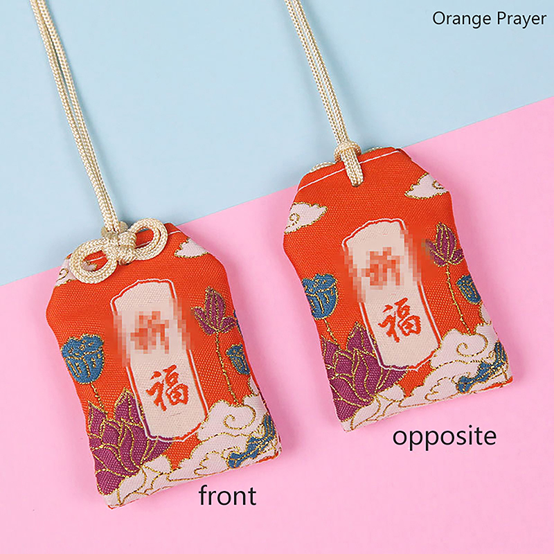 Preghiera giapponese Omamori pregare fortuna bellezza Salute sicurezza fortunato incantesimi borsa di ricchezza guardia portachiavi con ciondolo talismano per coppie: giallo