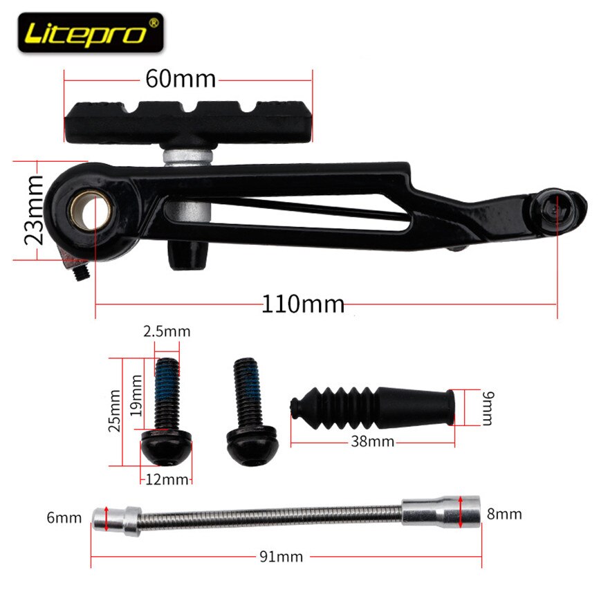 Litepro – étrier de frein V pour vélo pliant, bras Long 412 modifié, 14/16 pouces 406/451, frein SP8, 110MM, alliage d'aluminium