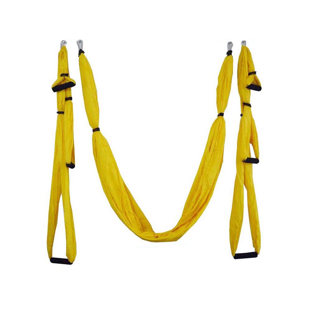 Aerial yoga hængekøje 6 håndtag rem hjemme gym hængende bælte swing anti-tyngdekraft antenne trækkraft enheder: Gul