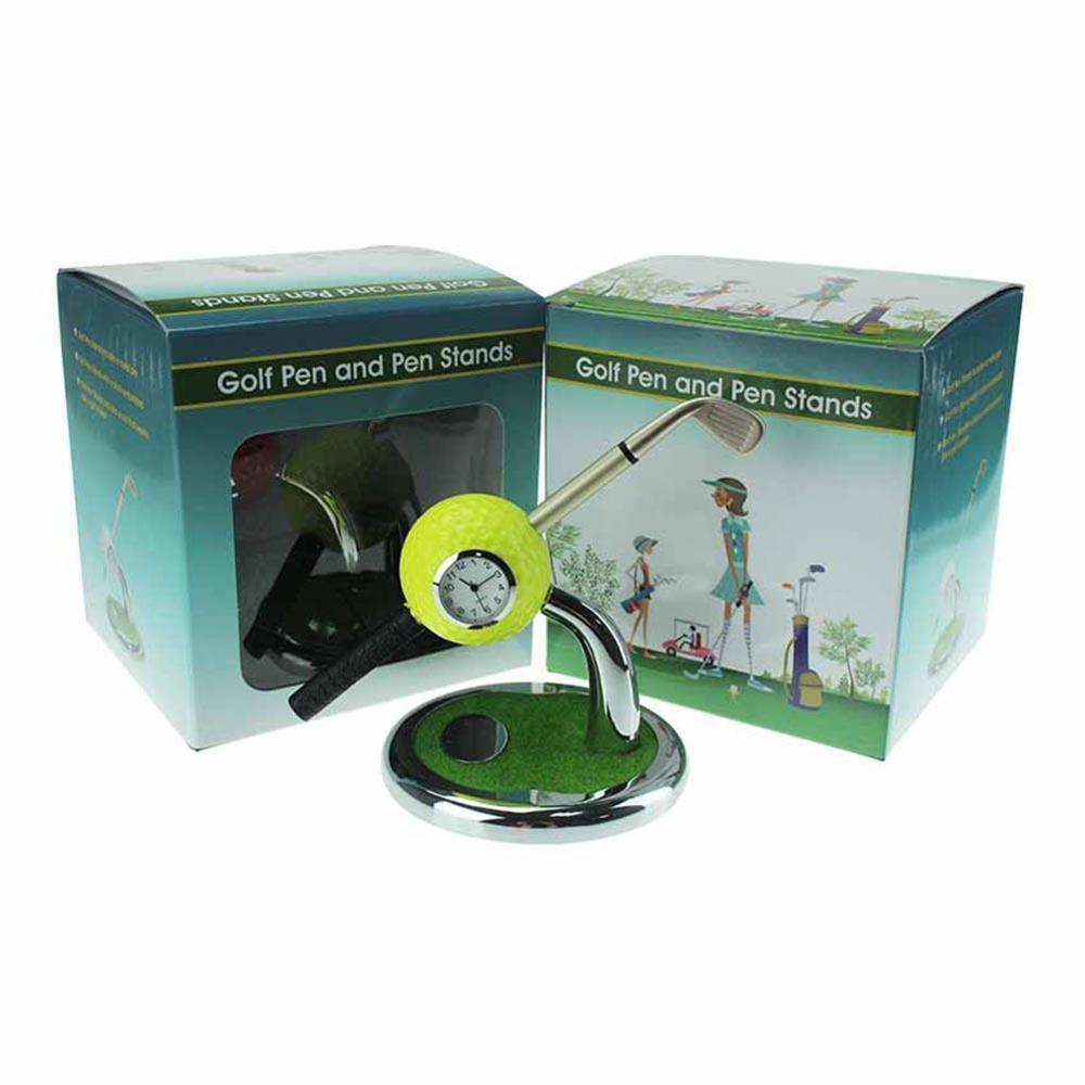 Mini bolígrafo con pelota de Golf de escritorio, soporte con bolígrafos de Golf, Juego de 2 piezas de Golf, recuerdo de gira, de novedad