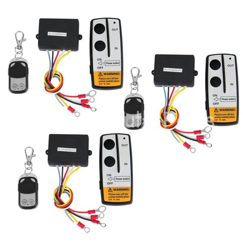 CARCHET Universal- 3 stücke Winde Drahtlose Fernbedienung Bausatz 12V 50FT Für Jeep Lkw SUV ATV Für Selbst- Erholung Winde
