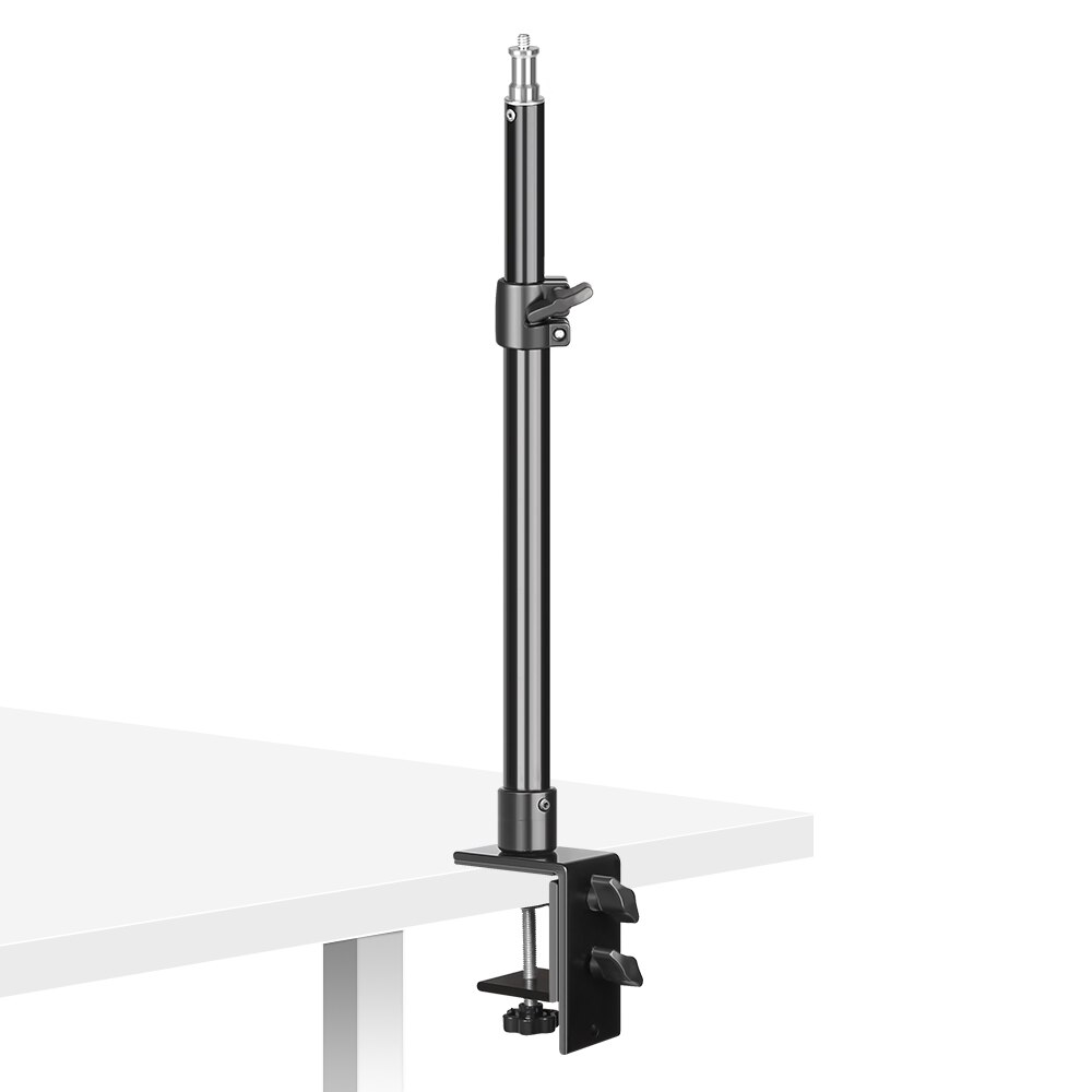 Trípode de montaje en escritorio con abrazadera, accesorio de mesa con cabeza de bola de 1/4 pulgadas, anillo de luz ajustable, soporte de sobremesa, cámara DSLR
