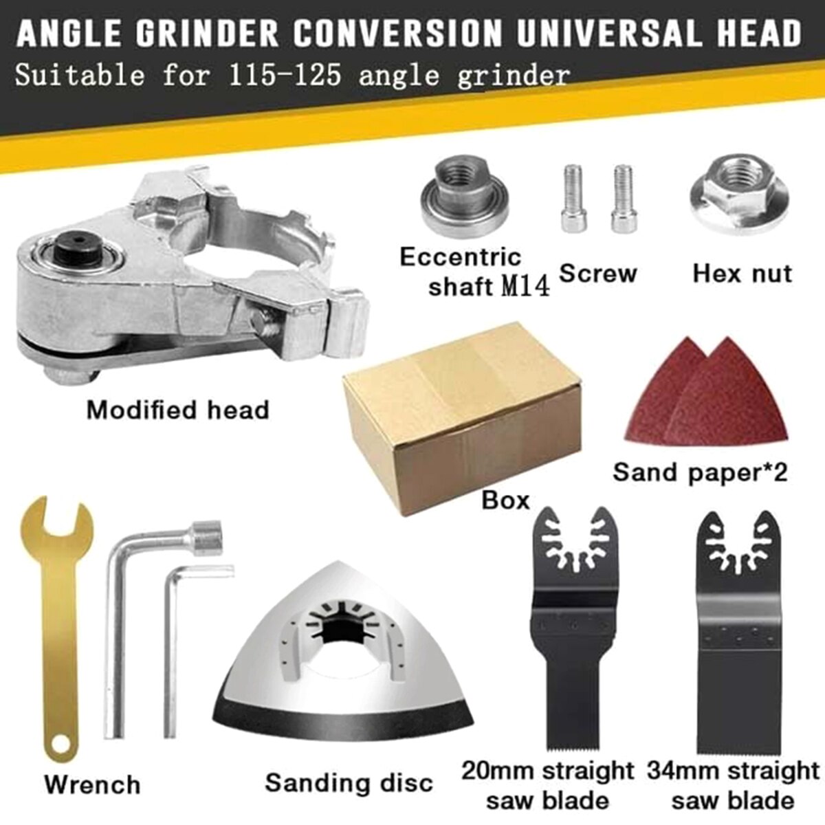 Electric Angle Grinder To Grooving Machine Adapter Angle Grinder Conversion Universal Head Kit For 115-125 Model Angle Grinder