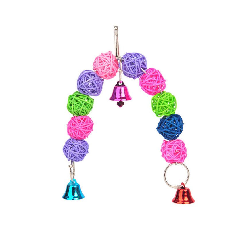 Bolas de ratán para loros, juguetes interactivos para aves, accesorios para mascotas