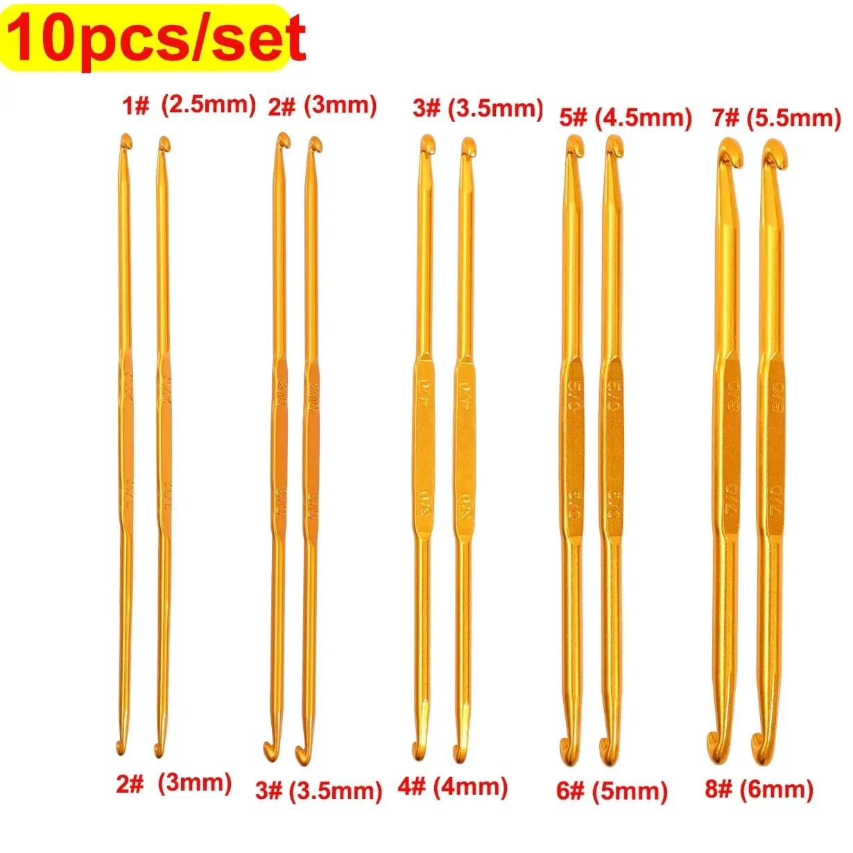 Sewing Crochet Hooks Double Ended Assorted Size Anti Slip Aluminum Alloy Needle Handmade Woven DIY Yarn Kniting Tools: army green