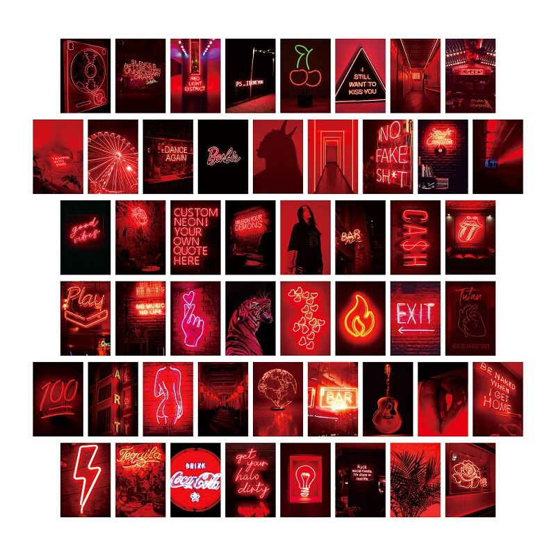 Juego de 50 hojas de postales decorativas para pared, pinturas decorativas, tarjetas de fotografía de estilo INS, fotos decorativas DIY: 8
