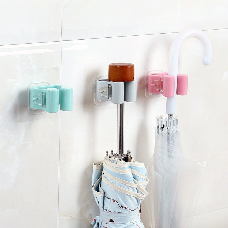 Support de balai à franges mural, 1 pièces, support de suspension, pour la cuisine, la salle de bain, rangement de balai, crochet sans couture, outils de cuisine, accessoires pour la maison