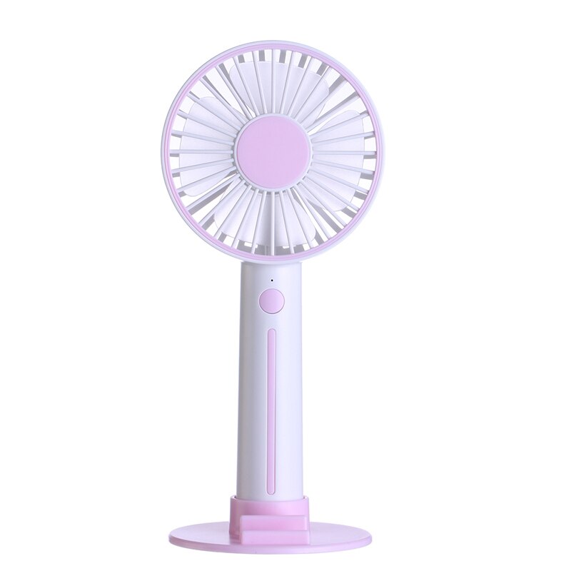 Outdoor Travel Foldable Hand Fans Battery Operated Rechargeable Handheld Mini Fan Electric Personal Fans Hand Bar Desktop Fan: Pink