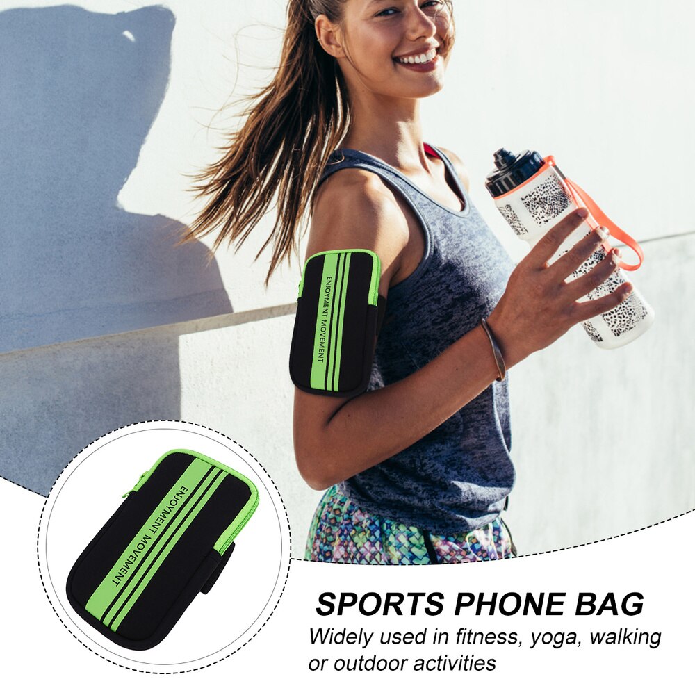 1Pc Sport Armband Mobiele Telefoon Tas Waterdichte Mobiele Telefoon Zak Voor Outdoor Running Jogging (Zwart Onder 6 Inches)