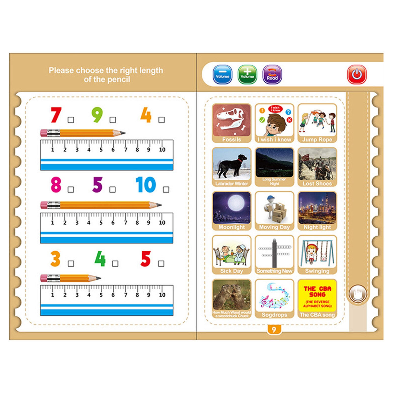 Macchina di apprendimento multifunzionale del libro di lettura di lingua araba per i bambini, giocattolo di apprendimento dei bambini cognitivi animali della frutta