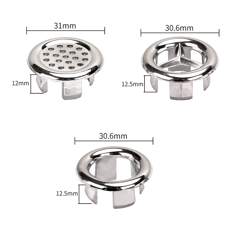 Bath Sink Ring Overflow Cover Plastic Silver Plated Bathroom Ceramic Basin Ceramic Basin Overflow Ring wash basin overflow ring