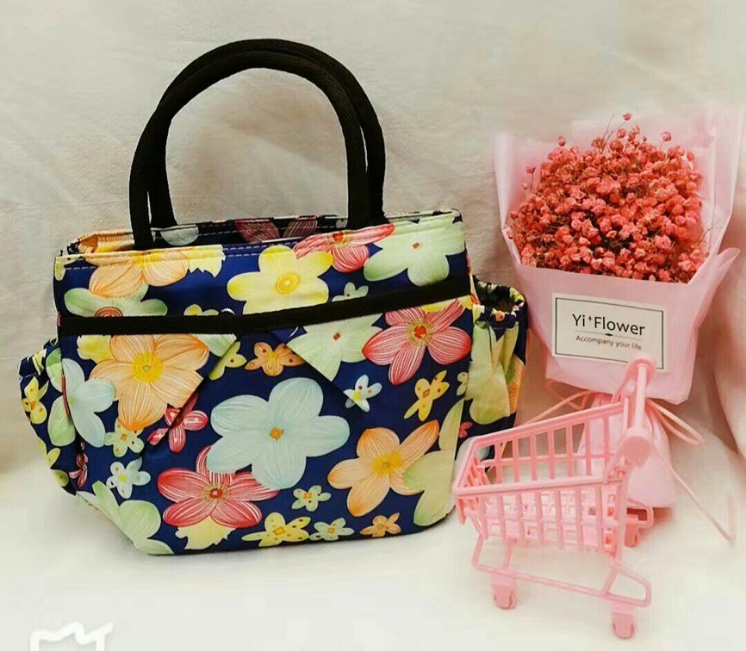 Style Handbag Makeup Bag Large Capacity Waterproof Oxford Cloth Diaper Bag Container WOMEN'S Bag 1608: Colorful Five Flower