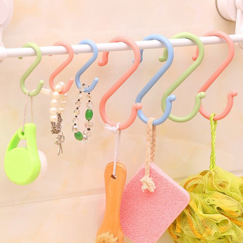 S Hook Key Hanger Clothing Store Organizer Closet Hanging Long Display Hooks no-hurt Kitchen Hooks Bathroom Organizer