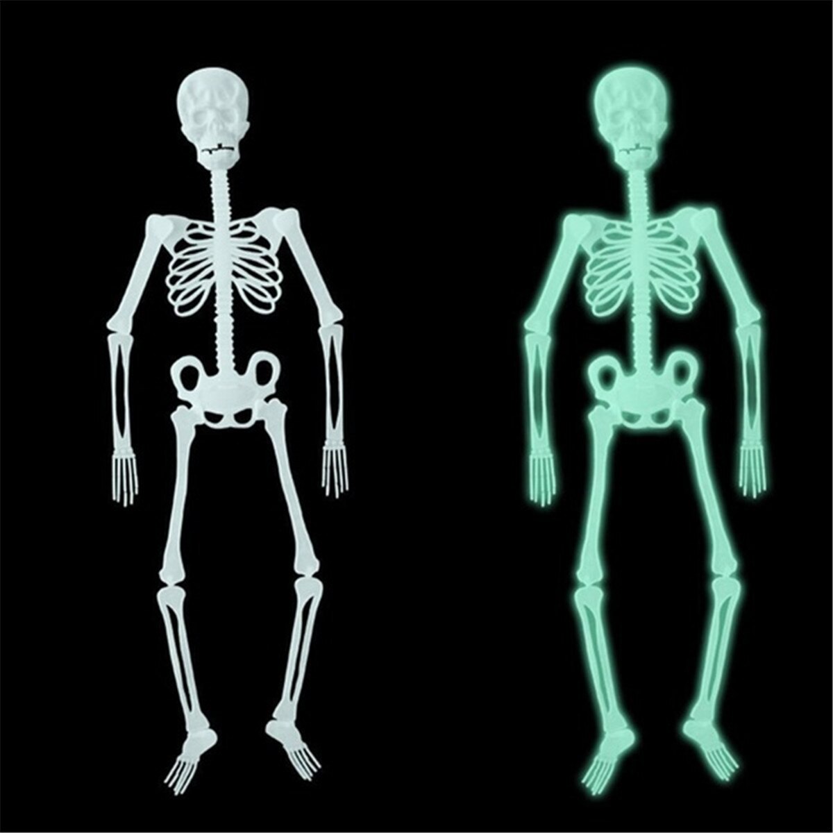 150cm/90cm/30cm/20cm halloween prop mänskligt skelett lysande skalle kroppsmodell fest festival dekoration halloween leksak