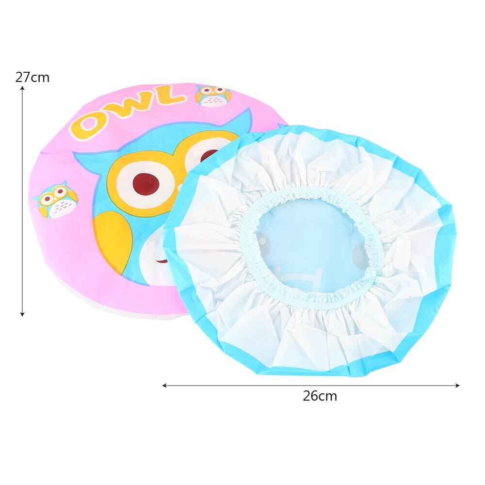 Shower Caps Bathroom Products Waterproof Cute Cartoon Animal Shower Hat Lace Elastic Band Bath Hair Caps Owl Elephant Panda