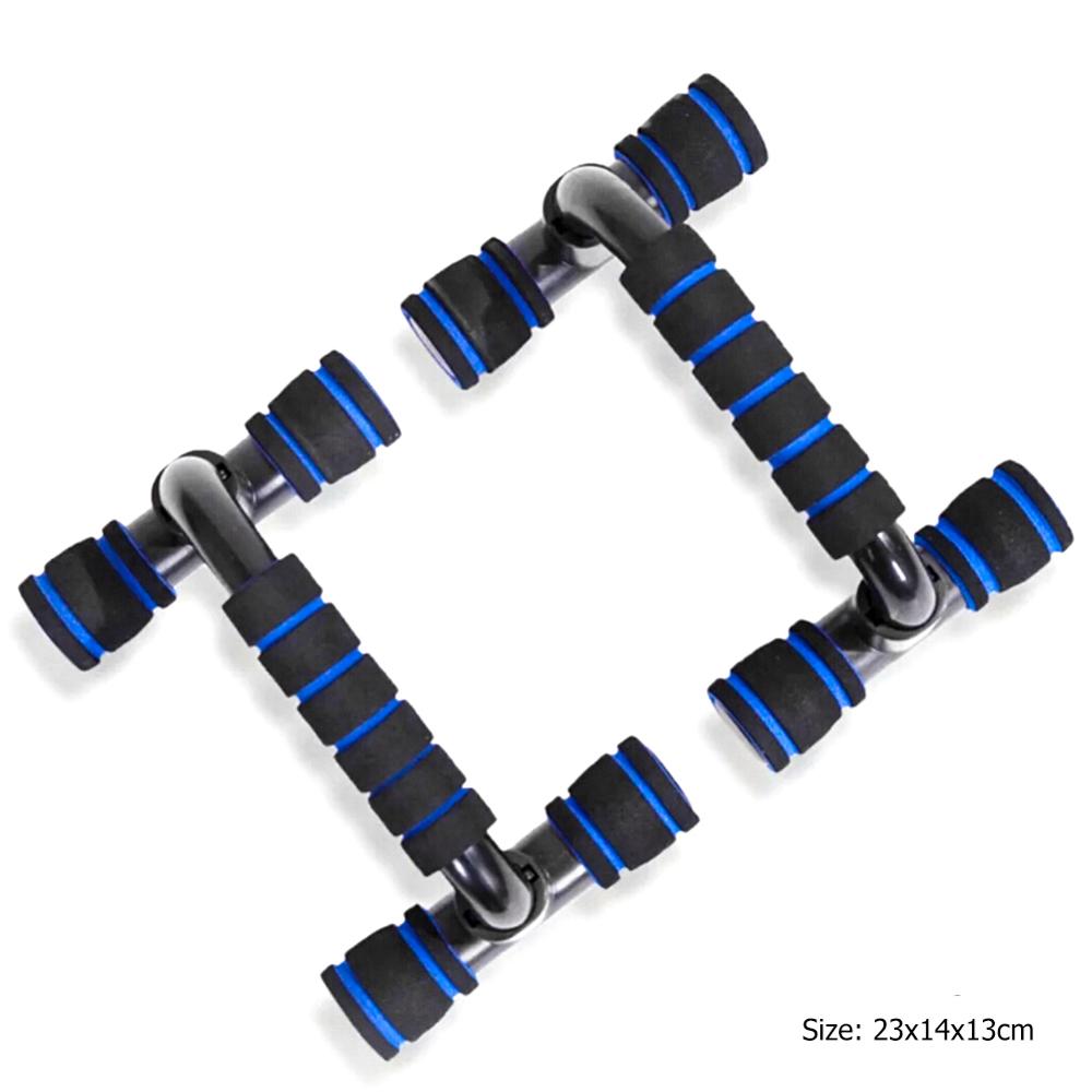 Plastic sports push-up stands bars arm muscle power trainer gym exercise chest training expander equipment parallel bar: Blue