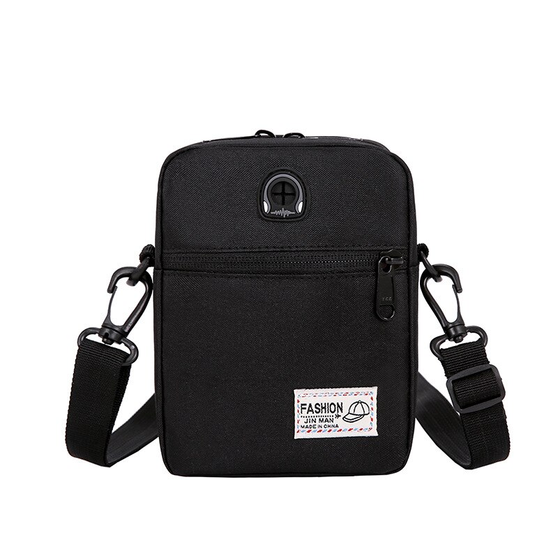 Man Bag Men Diagonal Mini Shoulder Multi-Function Mobile Phone Bag Outdoor Sports Bag: Black