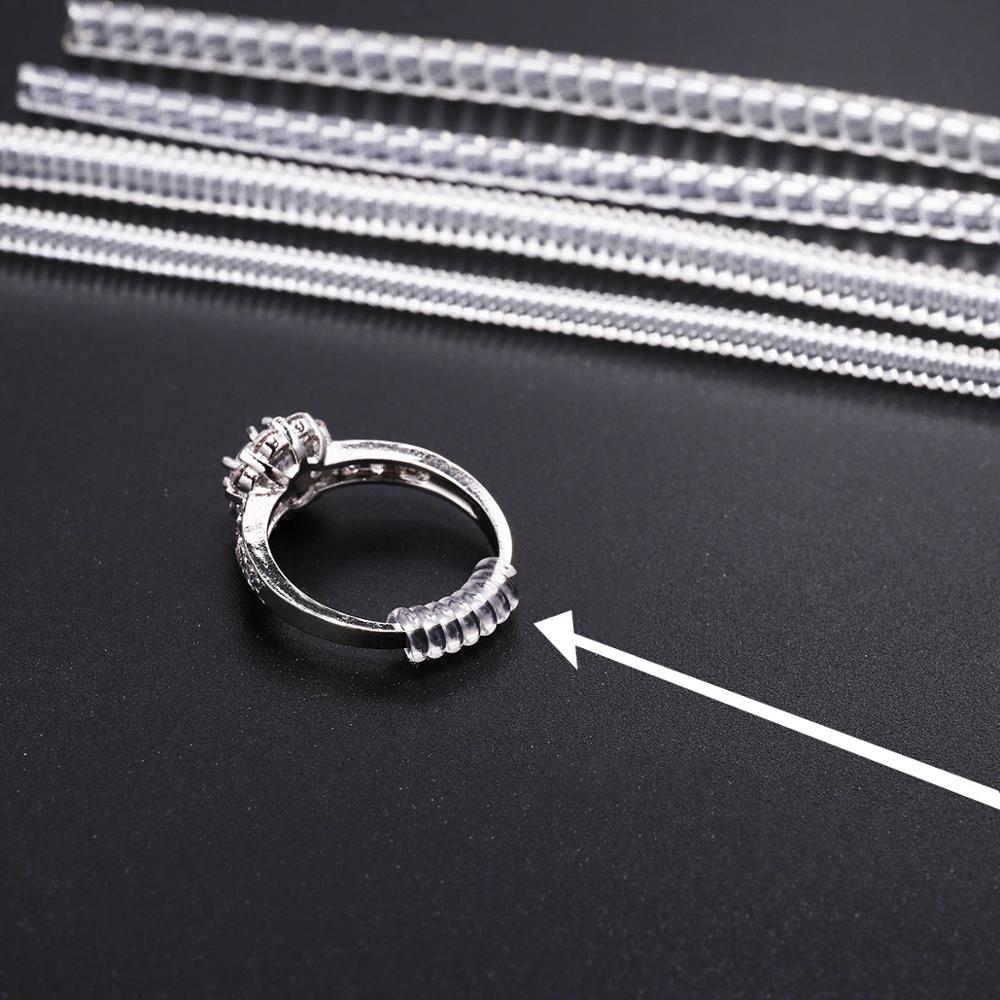4 unids/lote herramientas de anillo transparente a base de espiral anillo de resorte ajustador de tamaño protector tensor reductor herramienta de redimensionado para joyería